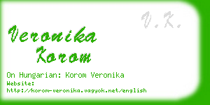 veronika korom business card